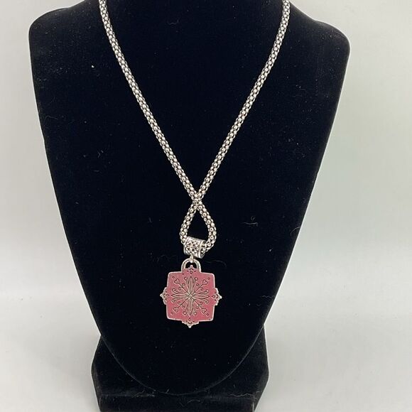 Brighton Bali Red and Gold Enameled Pendant necklace - Picture 6 of 6